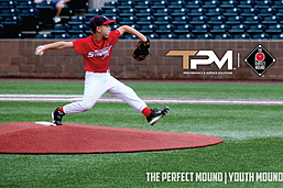 Youth Baseball Player Throwing off of Portable Youth Pitching Mound